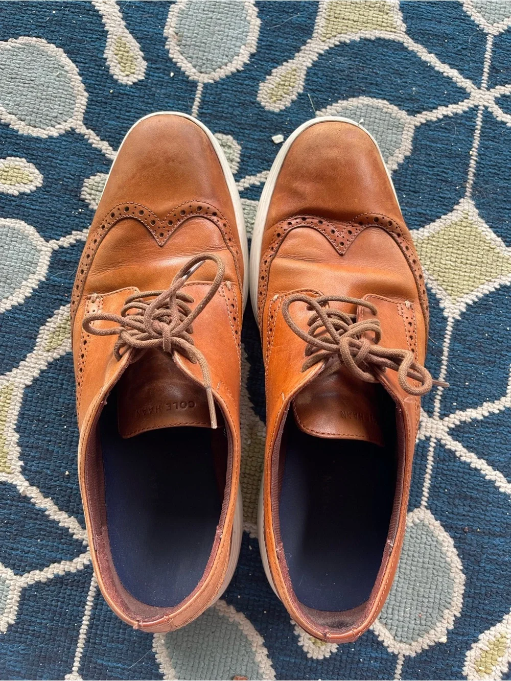 Cole Haan Mens Grand OS Wingtip Oxford British Tan‎ Leather Dress Sneakers